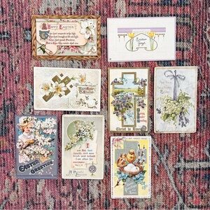 Lot of 8 Antique Easter Postcards